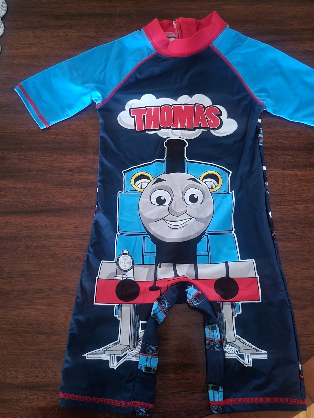 Thomas & Friends Navy, Light Blue and Red Kids' Swim Romper